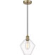 Edison Cindyrella LED 8 inch Antique Brass Mini Pendant Ceiling Light
