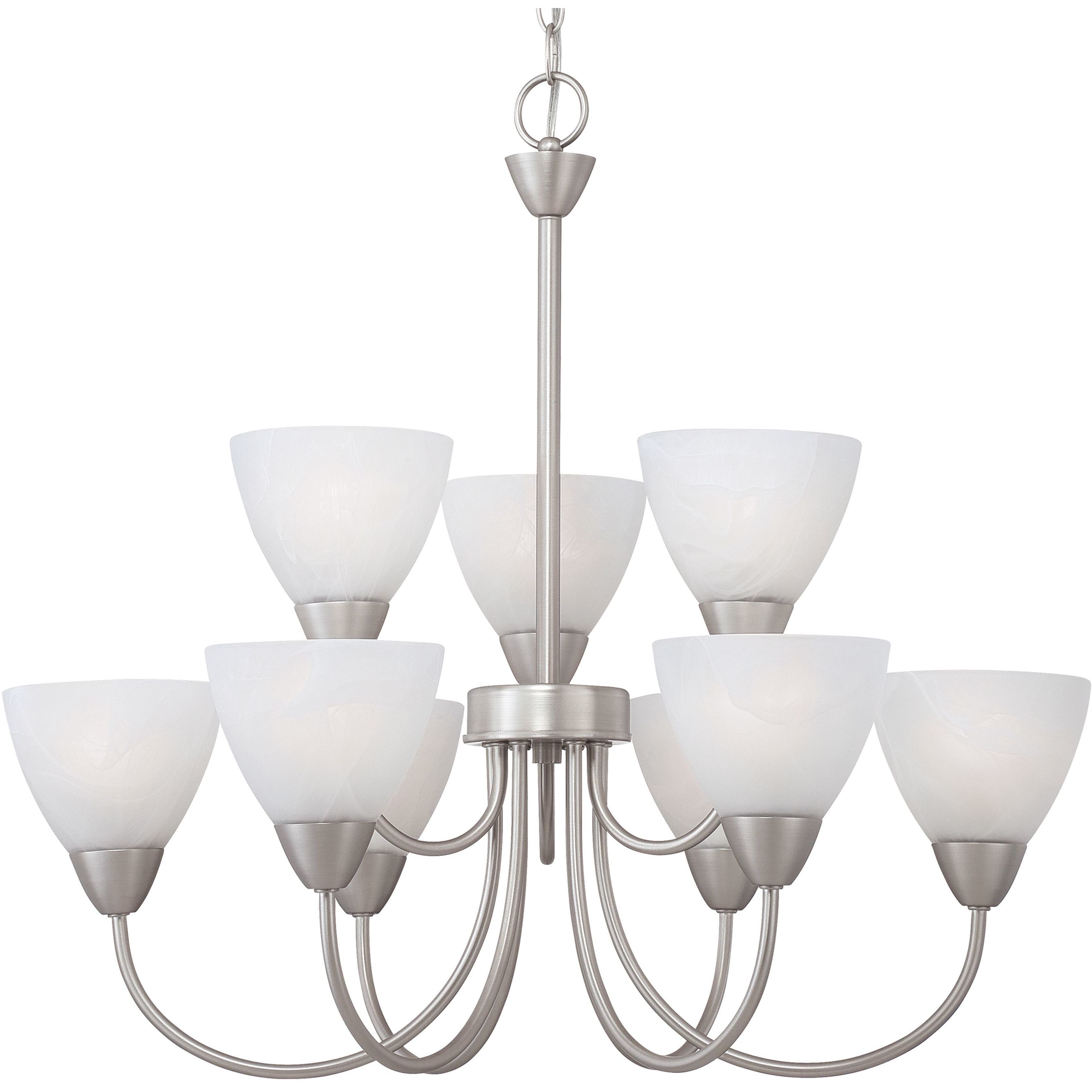 Tia 9 Light 25.98 inch Matte Nickel Chandelier Ceiling Light