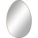 Ova 33 X 25 inch Clear and Antique Brushed Brass Wall Mirror
