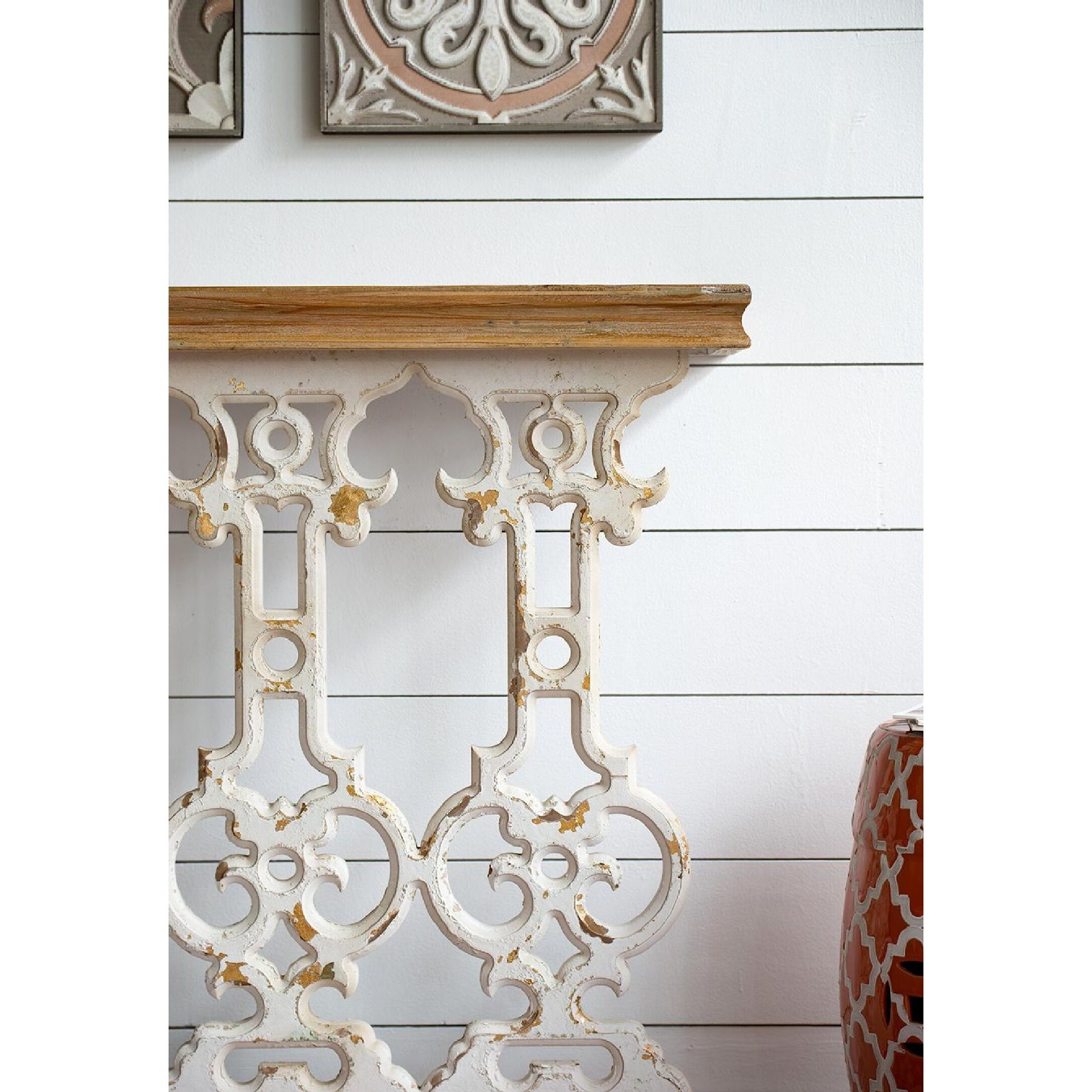 Classic 31.9 X 11.8 inch Natural/White Console Table