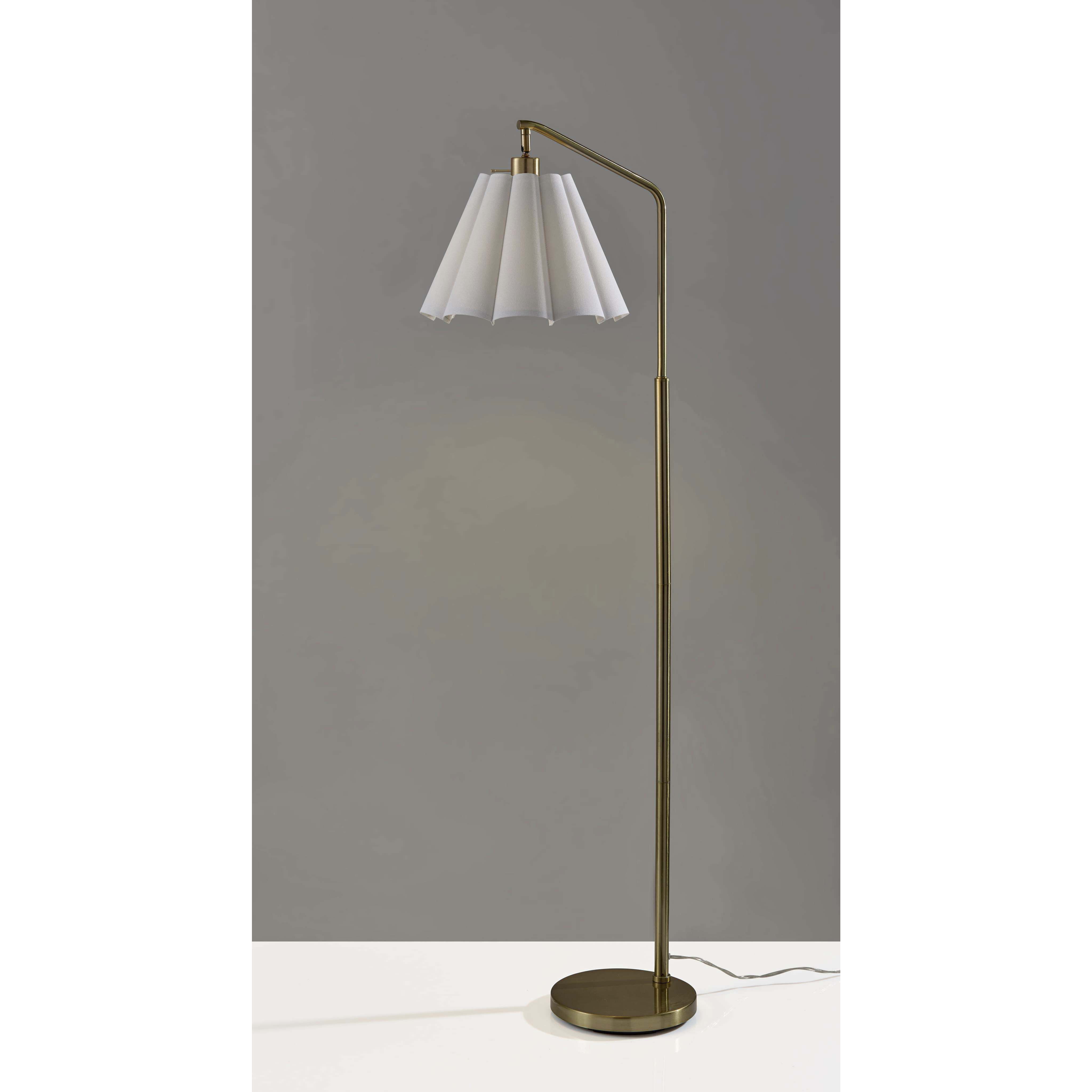 Lyra 60 inch 100.00 watt Antique Brass Floor Lamp Portable Light