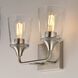 Hudson 2 Light 13 inch Satin Nickel Bath Vanity Wall Light in Clear