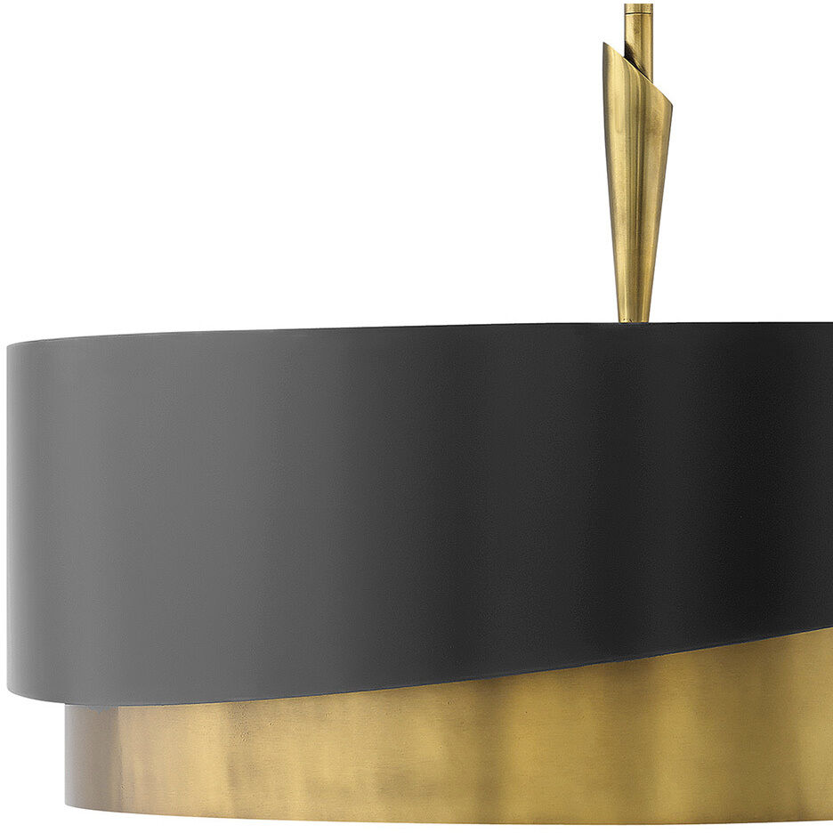 Gigi LED 26 inch Heritage Brass Chandelier Ceiling Light, Semi-Flush Mount