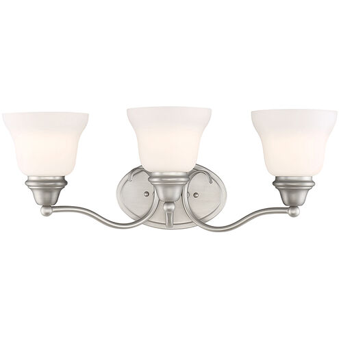 Yates 3 Light 22.75 inch Pewter Bathroom Vanity Light Wall Light, Essentials