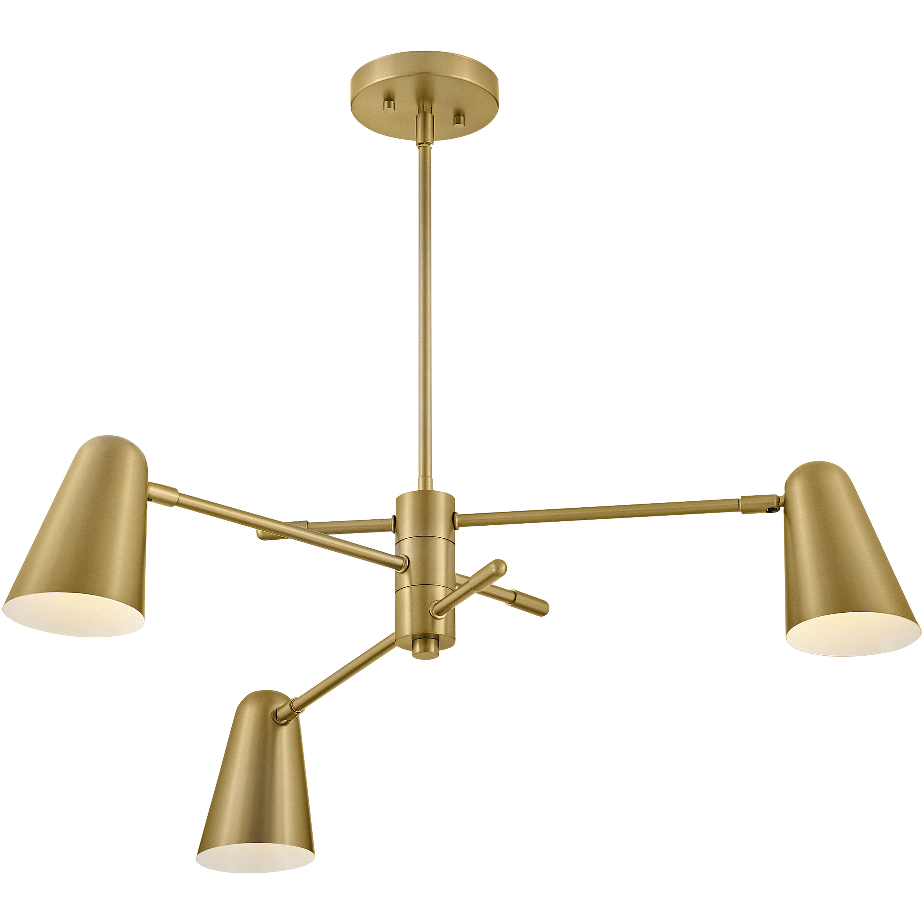 Birdie LED 30 inch Lacquered Brass Chandelier Ceiling Light