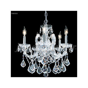 Maria Theresa Grand 5 Light 18 inch Silver Crystal Chandelier Ceiling Light, Grand