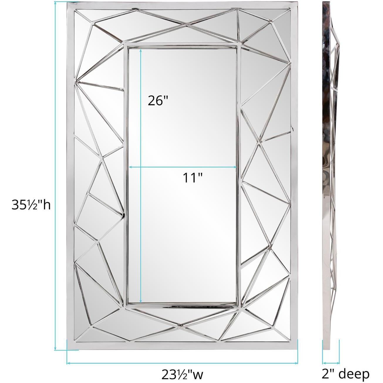 Mirax 35 X 23 inch Silver Wall Mirror