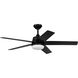 Astrea 52 inch Matte Black with Matte Black/Sepia Brown Reversible Blades Ceiling Fan
