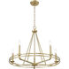 Jody 5 Light 26.5 inch Vintage Brass Chandelier Ceiling Light