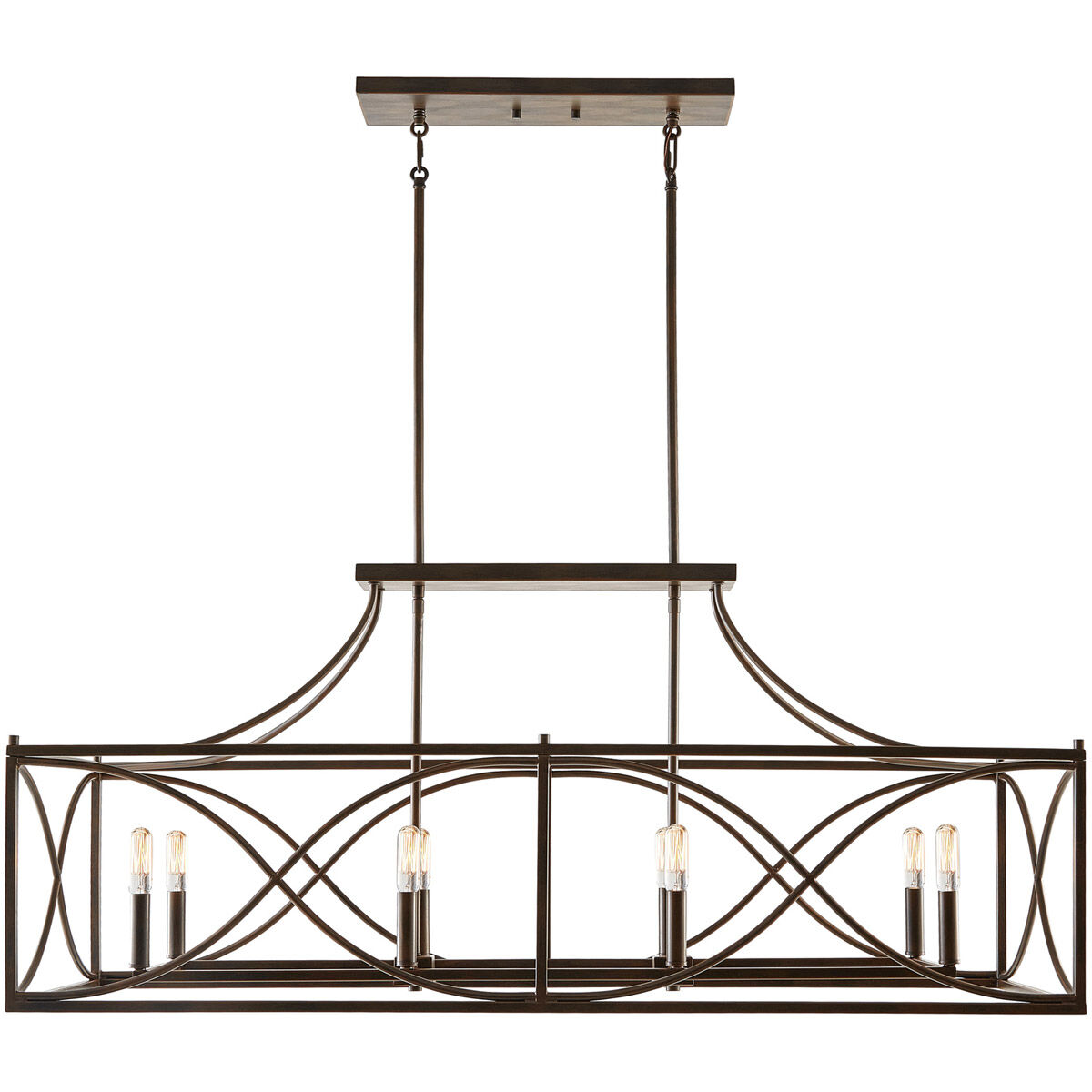 Tybee 8 Light 45.75 inch Nordic Grey Island Ceiling Light