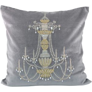 Chandelier 20 inch Gray with Gold Pillow, Cover Only