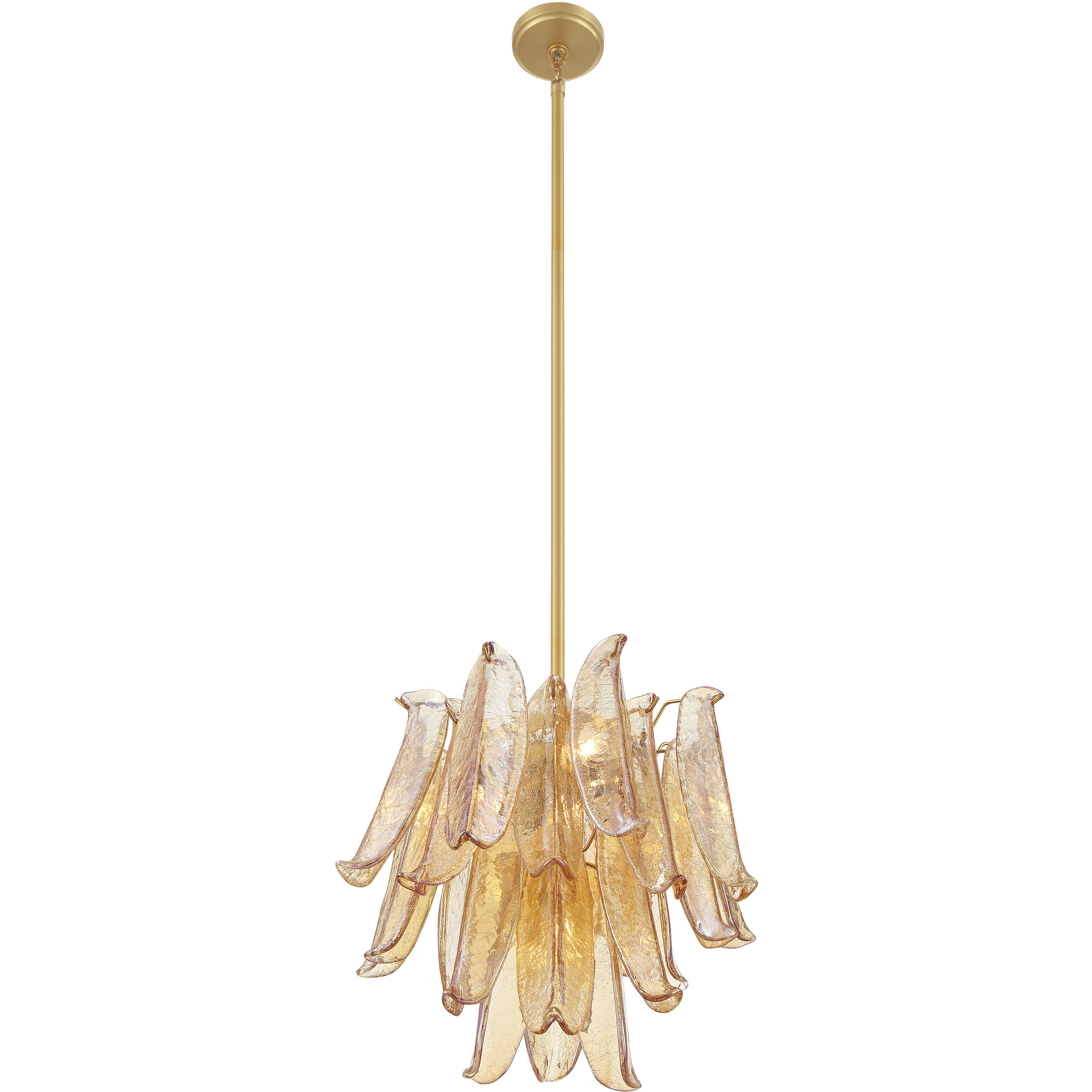 Regent 4 Light 17.75 inch Legacy Brass Chandelier Ceiling Light in Amber Crackled Glass