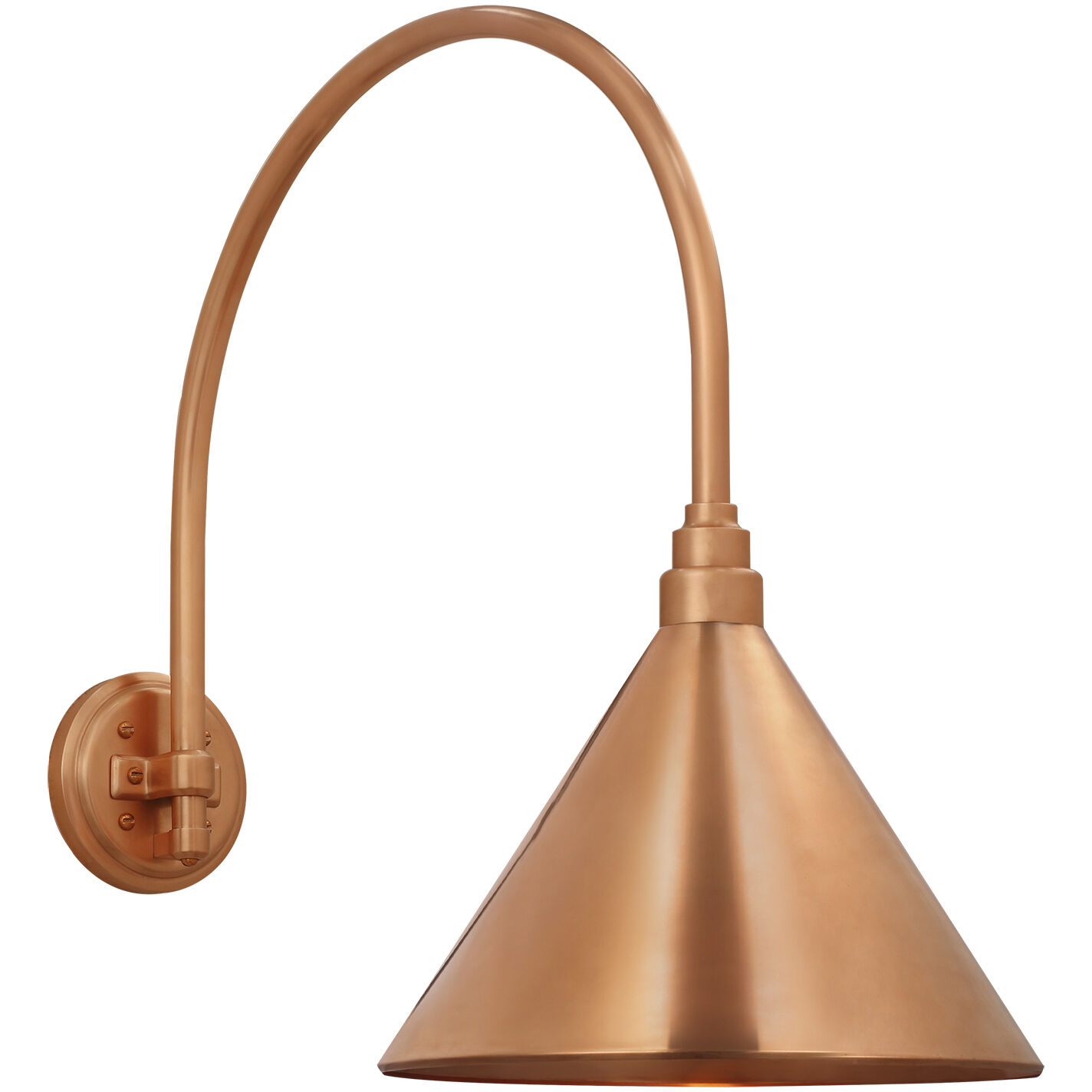 Thomas O'Brien Academy Barn Light LED 22.25 inch Soft Copper Arched Mack Barn Light in 12.5" Soft Copper Conical Savannah Shade