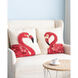 Anita 24 X 6.5 inch Red and White Pillow, Set of 2