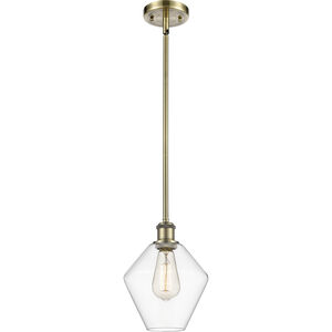 Ballston Cindyrella LED 8 inch Antique Brass Mini Pendant Ceiling Light in Clear Glass