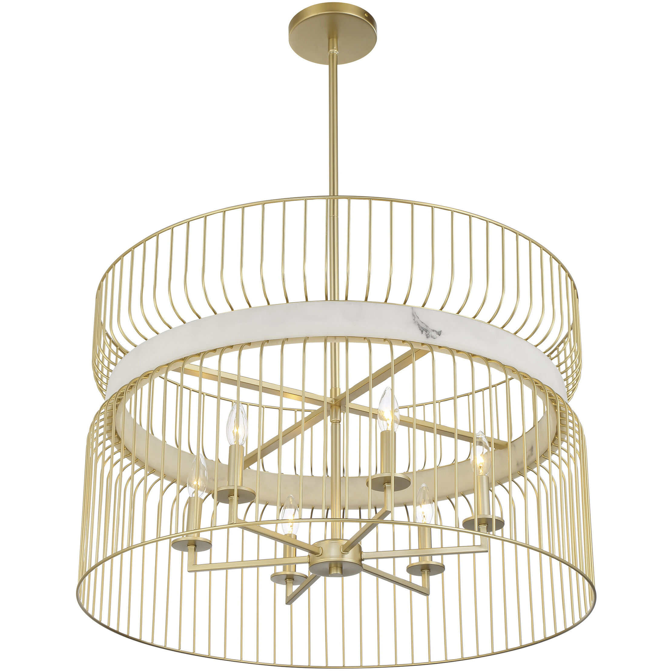 Park Slope 6 Light 30 inch Nouveau Gold Pendant Ceiling Light