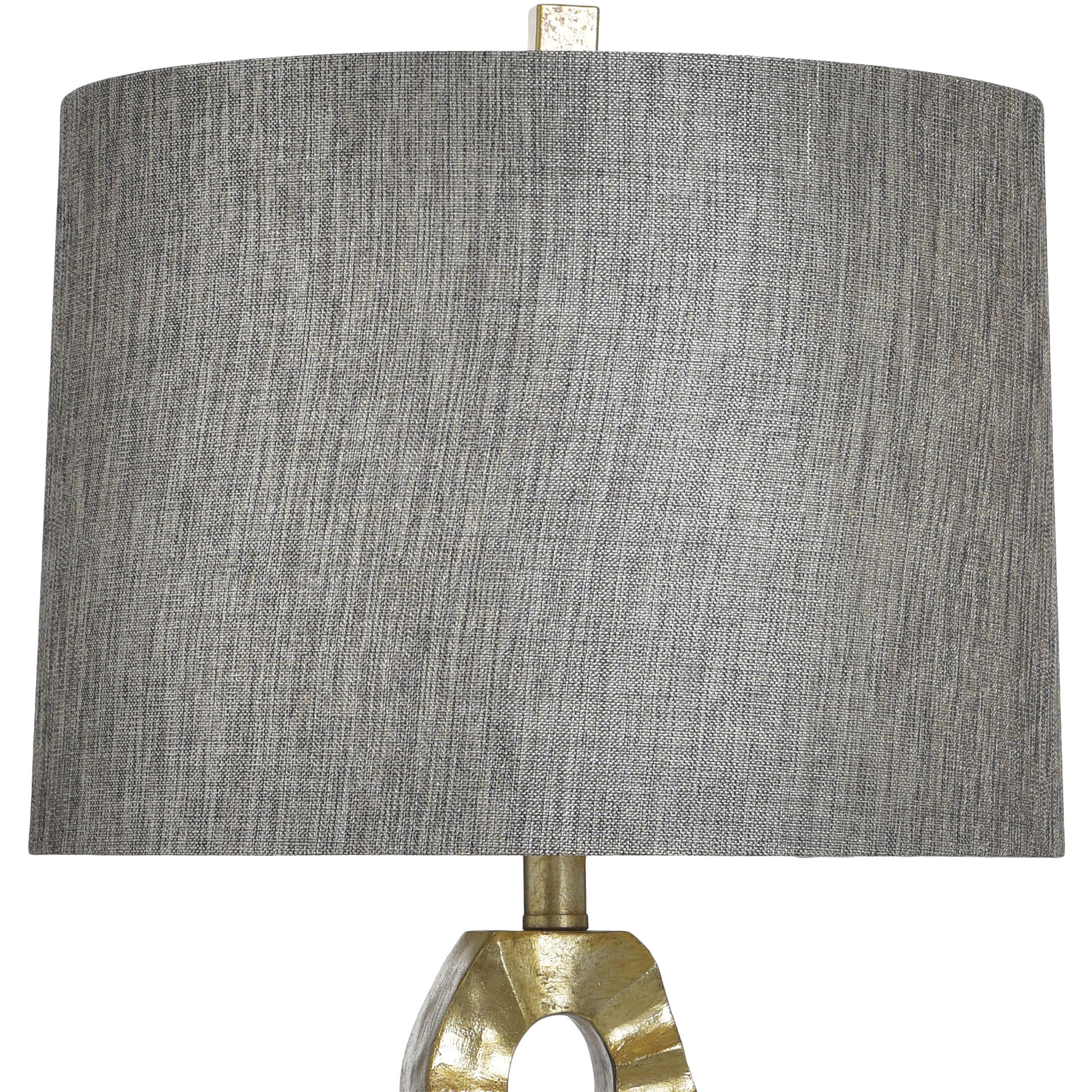 Poly 32.25 inch 100 watt Van Gold and Black and White Table Lamp Portable Light