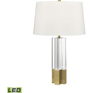 Upright 27 inch 9.00 watt Clear with Brass Table Lamp Portable Light