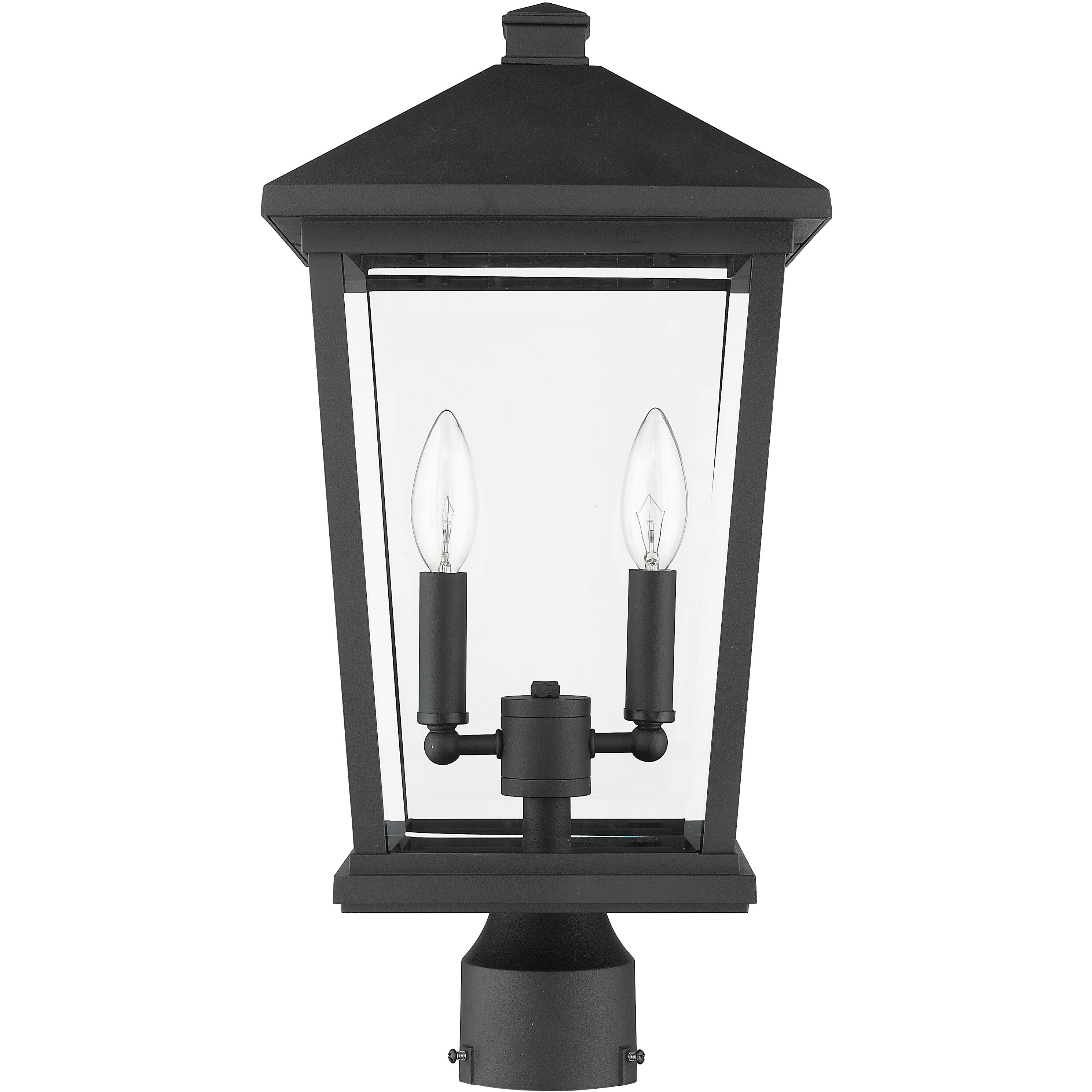 Beacon 2 Light 19.5 inch Black Outdoor Post Mount Fixture in 8