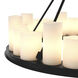 Commodore 24 Light 35.43 inch Black with Faux Candle Shade Chandelier Ceiling Light