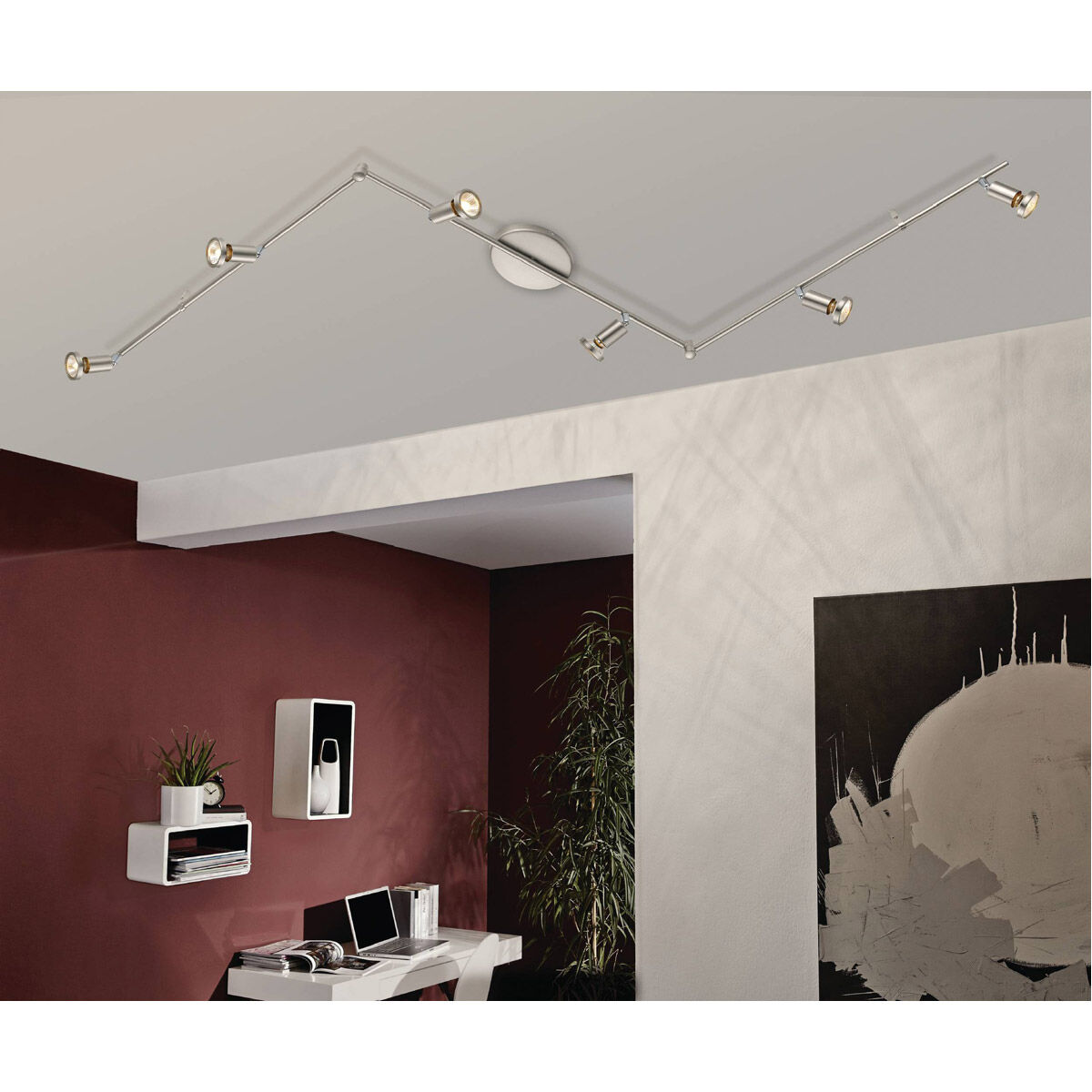 Buzz 6 Light 120 Matte Nickel Track Light Ceiling Light