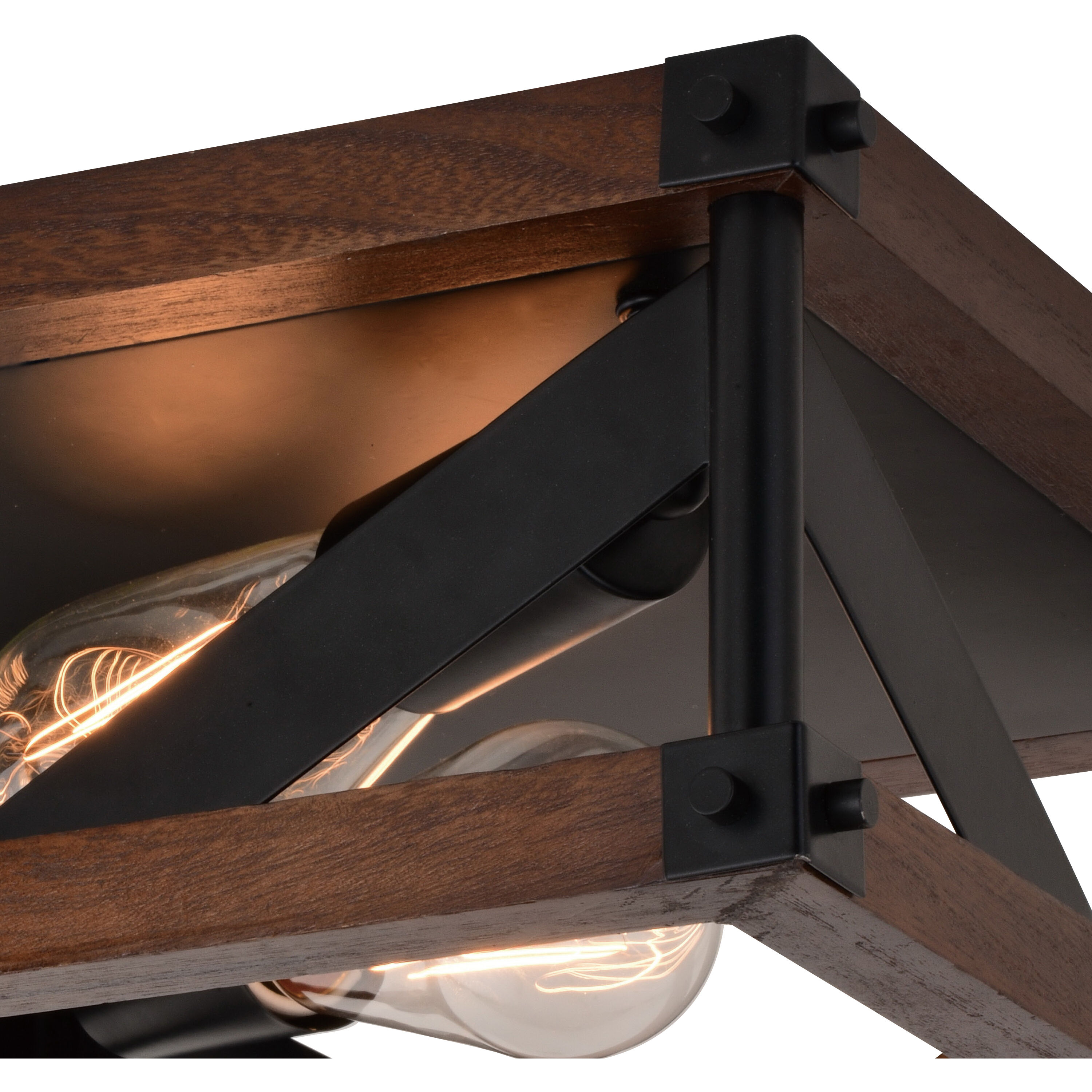 Wade LED 13 inch Matte Black and Sycamore Flush Mount Ceiling Light