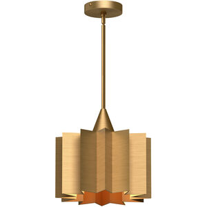 Plisse 1 Light 11.63 inch Aged Gold Pendant Ceiling Light