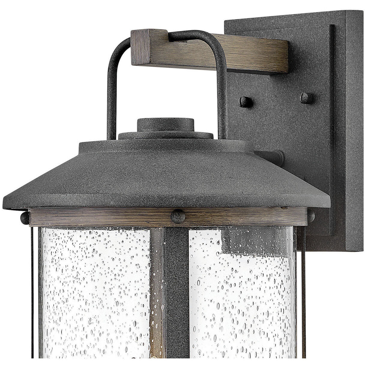 Estate Series Lakehouse Outdoor Wall Mount Lantern in Aged Zinc, Non-LED