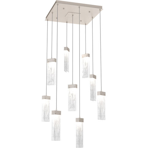 Parallel LED 26 inch Beige Silver Chandelier Ceiling Light in Metallic Beige Silver, Clear Granite, 2700K LED, Square Multi-Port