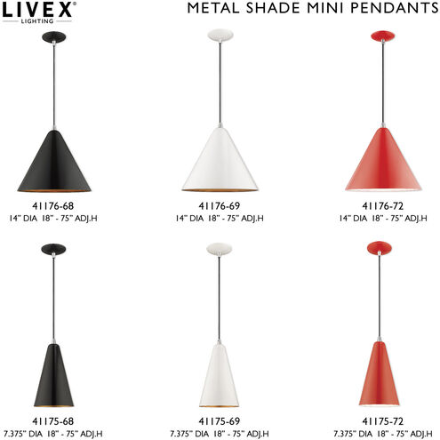 Allison 1 Light 14 inch Shiny Red Mini Pendant Ceiling Light