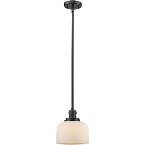 Franklin Restoration Bell LED 8 inch Oil Rubbed Bronze Mini Pendant Ceiling Light in Matte White, Franklin Restoration