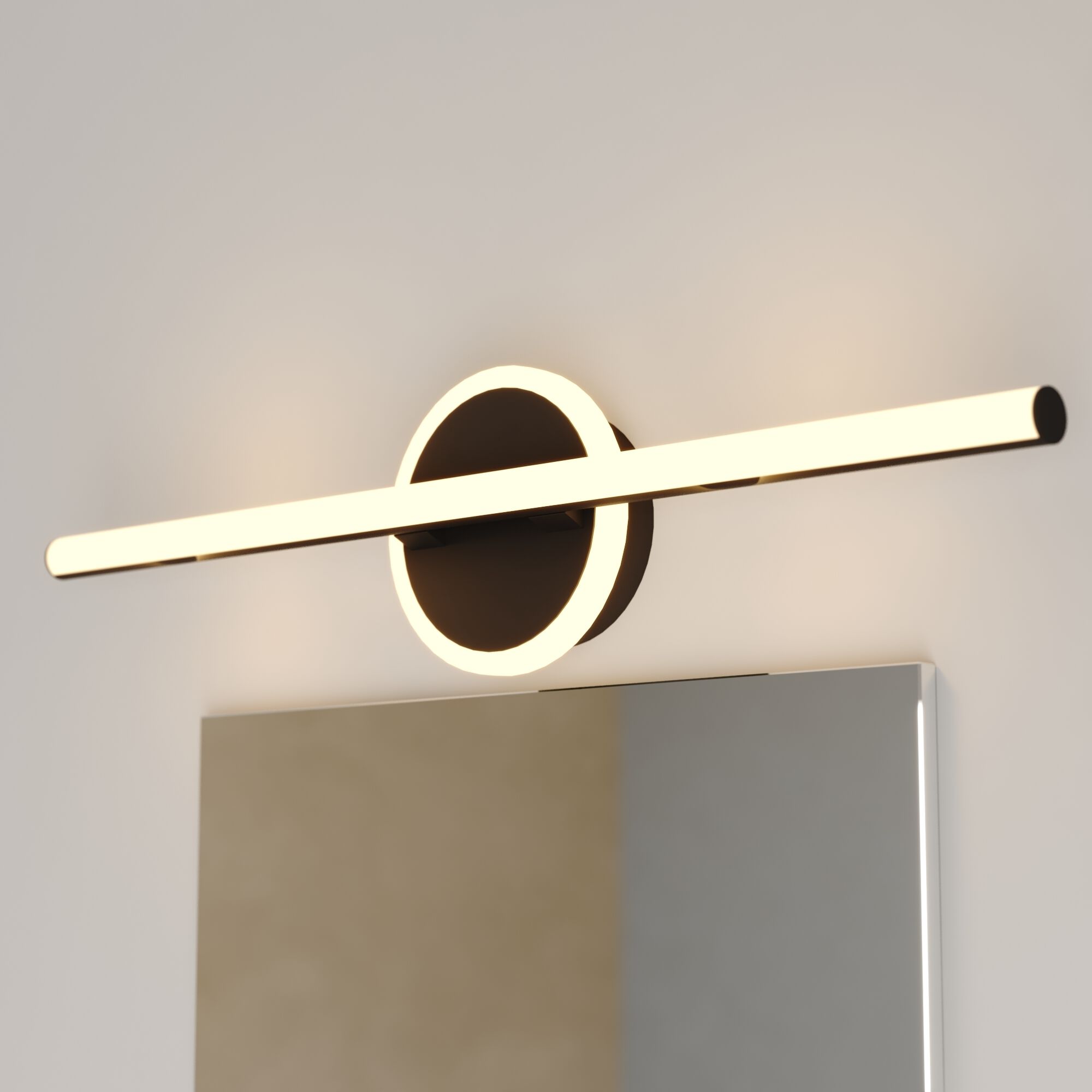 Whittier LED 23.75 inch Matte Black Bathroom Vanity Wall Light, Night Light