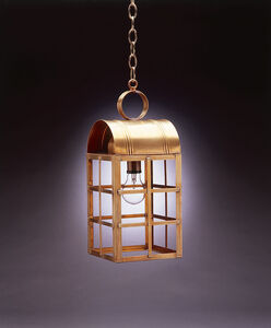 Adams 1 Light 7 inch Antique Brass Hanging Lantern Ceiling Light in Clear Glass, Medium