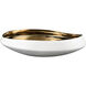 Greer 17.5 X 4 inch Bowl in White and Gold Glazed