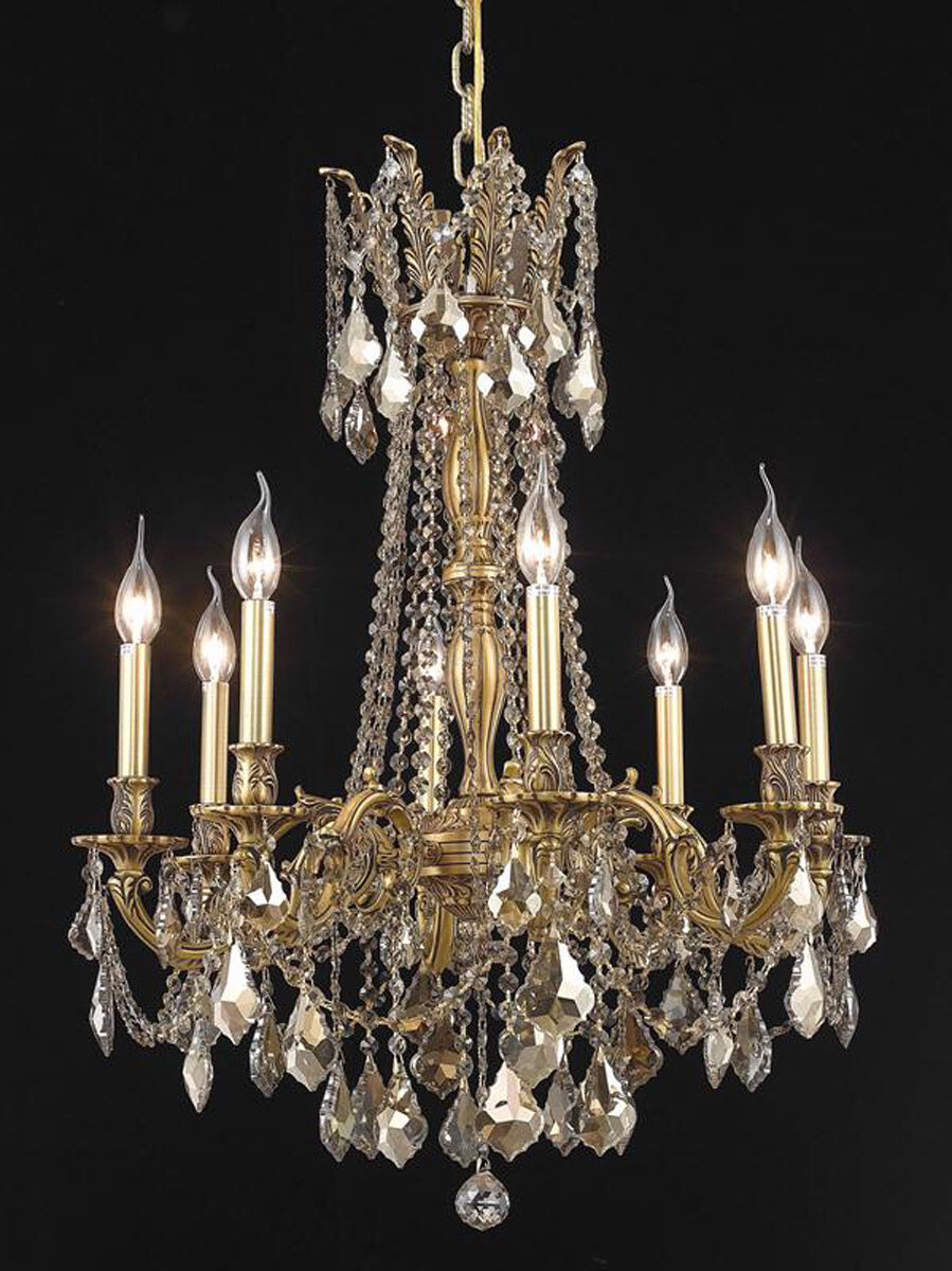 Rosalia 8 Light 24 inch French Gold Dining Chandelier Ceiling Light in Golden Teak, Royal Cut