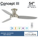 Concept III 54 inch Brushed Nickel Wet with Silver Blades Outdoor Ceiling Fan