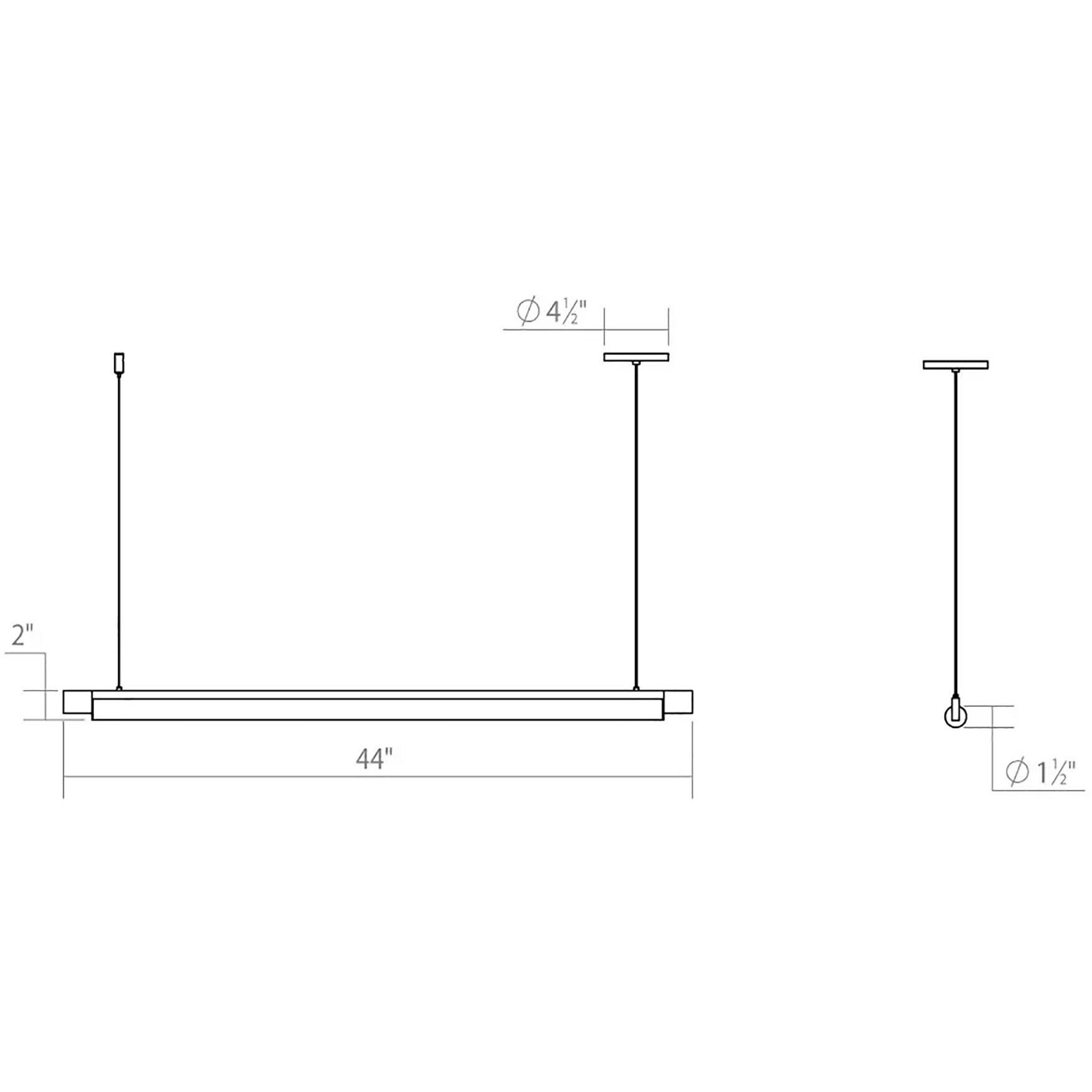 Keel LED 44 inch Satin White Pendant Ceiling Light in 3000K