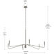 Pilar 6 Light 50 inch Brushed Nickel Chandelier Ceiling Light