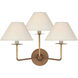 Niermann Weeks Kelley 3 Light 19 inch Gilded Iron Triple Sconce Wall Light, Medium