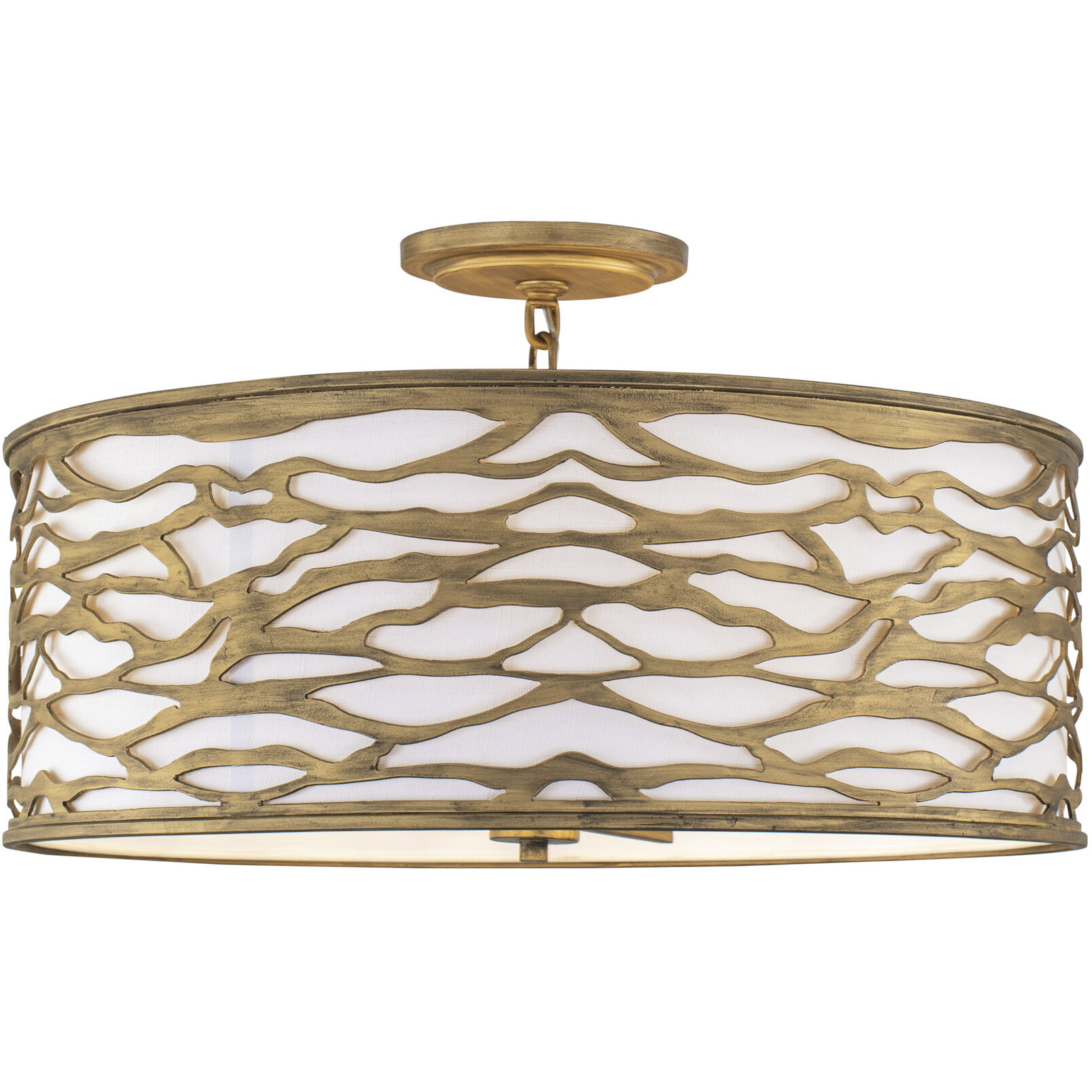 Kato 5 Light 24 inch Havana Gold Semi-Flush Ceiling Light