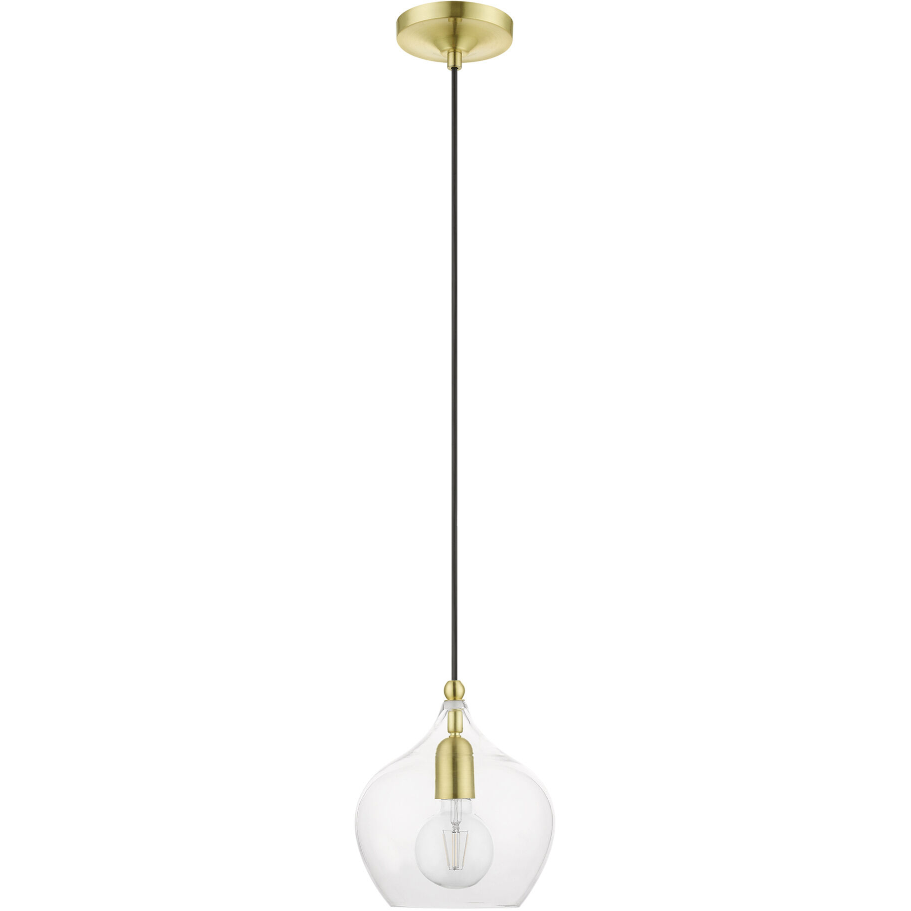 Aldrich 1 Light 8 inch Satin Brass with Polished Brass Accent Pendant Ceiling Light