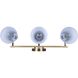 Harken 3 Light 24.5 inch Black/Gold Vanity Light Wall Light