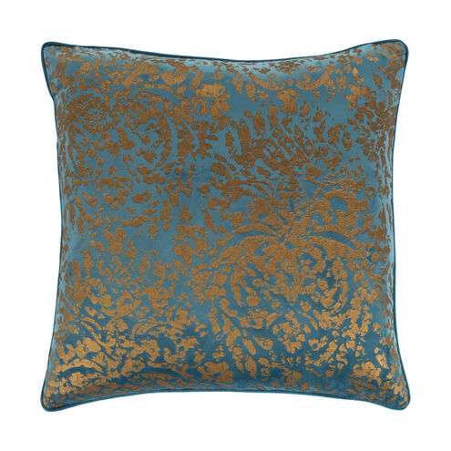 Carrisa 18 X 18 inch Bright Blue/Metallic - Gold Pillow Kit, Square