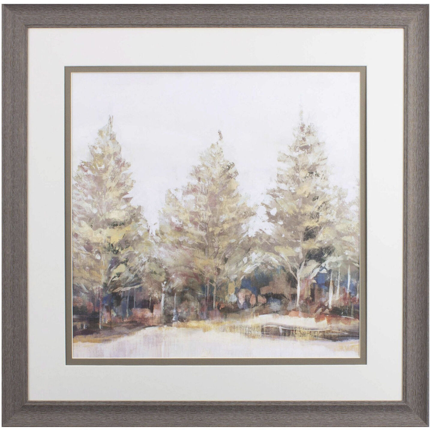 Gold Forest Brown and Green and Neutral Framed Art, Propac
