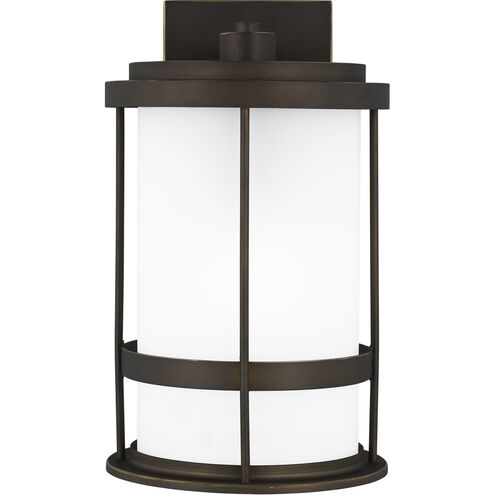 Wilburn 1 Light 13.5 inch Antique Bronze Outdoor Wall Lantern, Medium