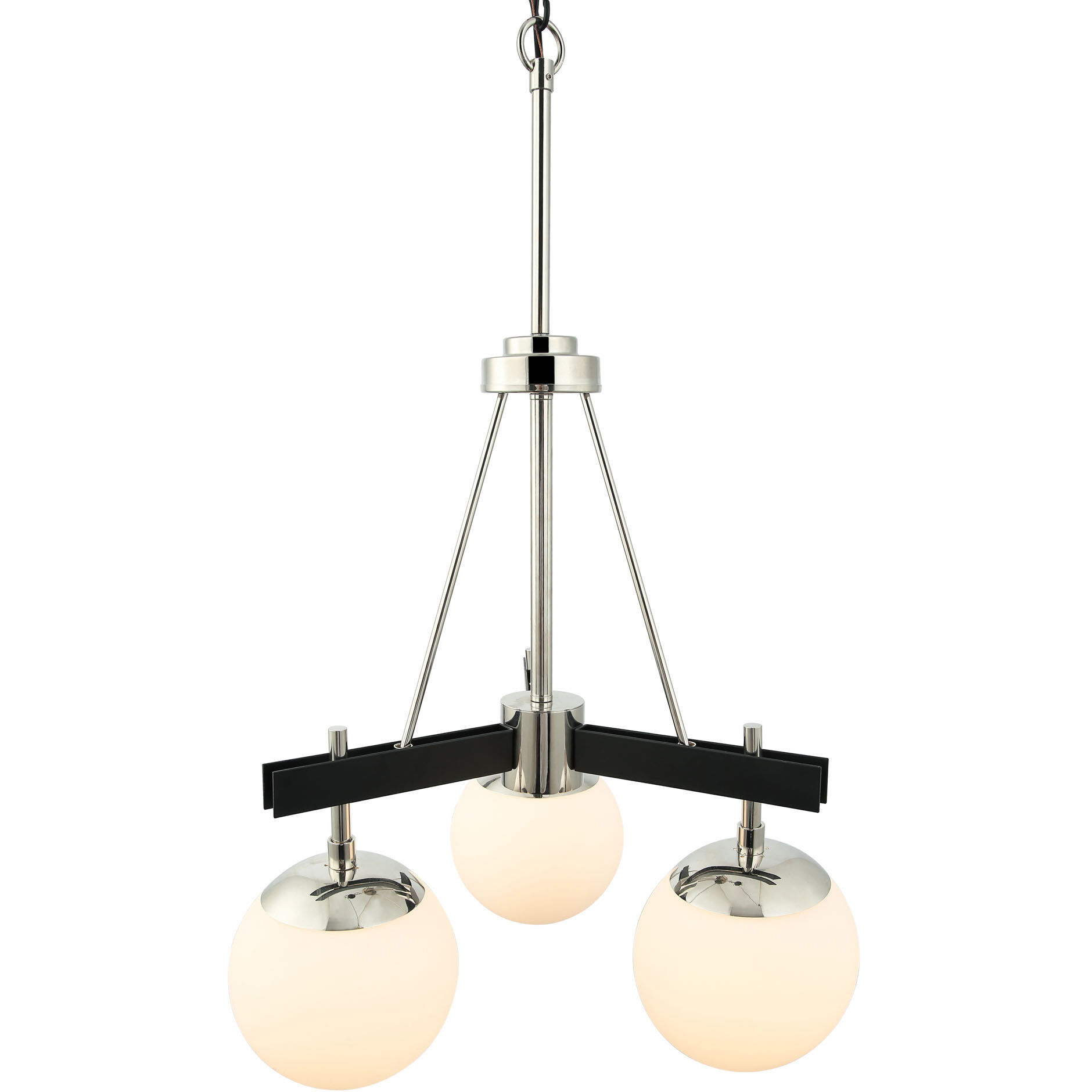 Allie 3 Light 18 inch Black/Polished Nickel Chandelier Ceiling Light