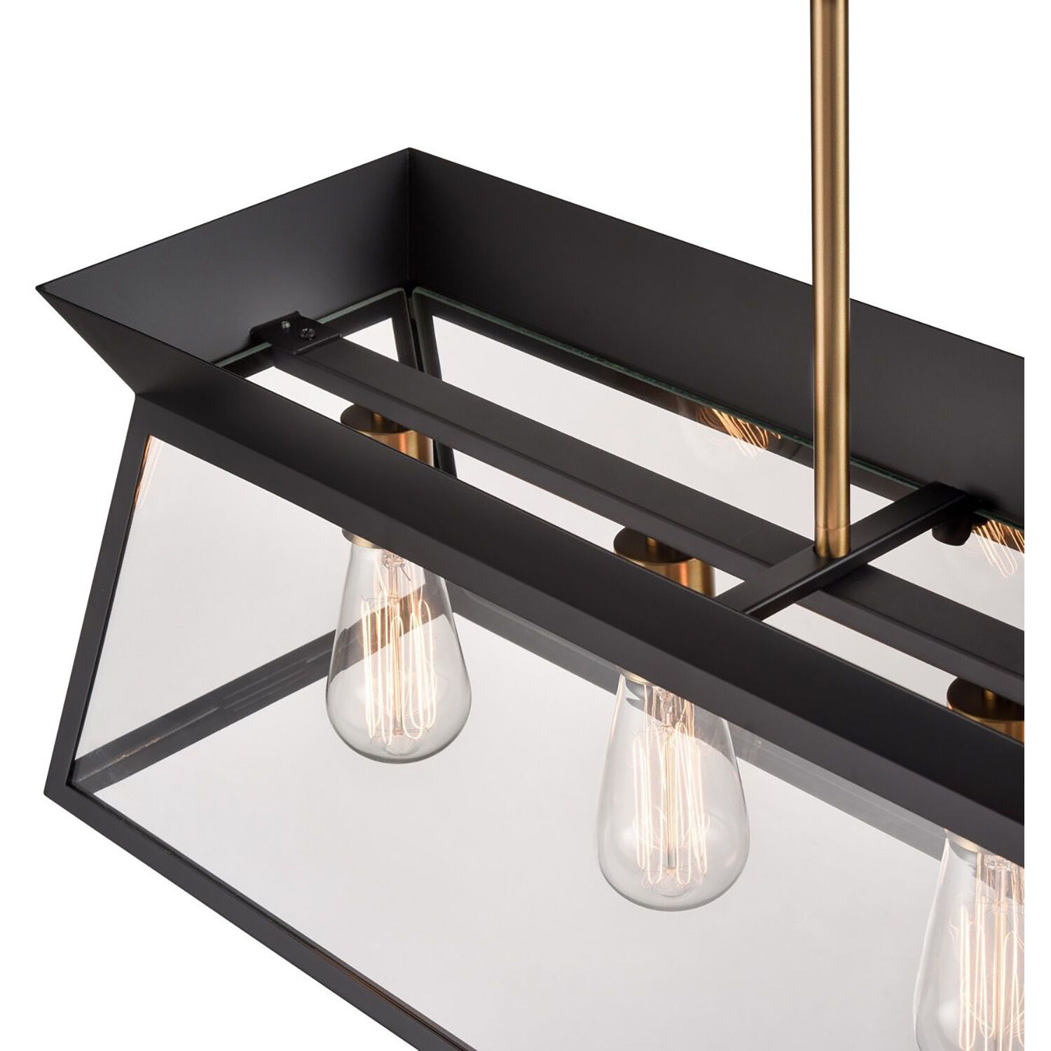 Lucian Island Light Ceiling Light in Black and Brushed Brass