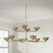 Francesca LED 43 inch Feathered Gold Chandelier Ceiling Light