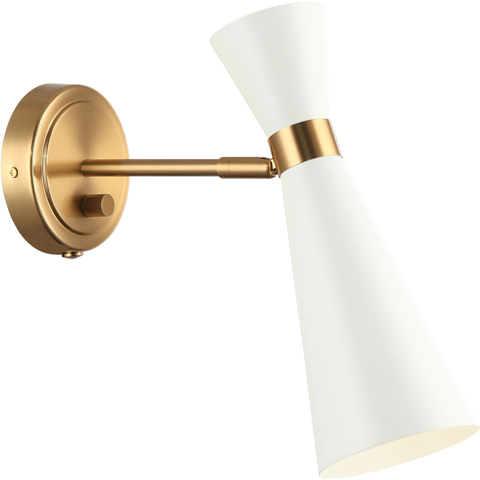 Blaze 1 Light 4.75 inch White Wall Sconce Wall Light in Aged Gold Brass and White