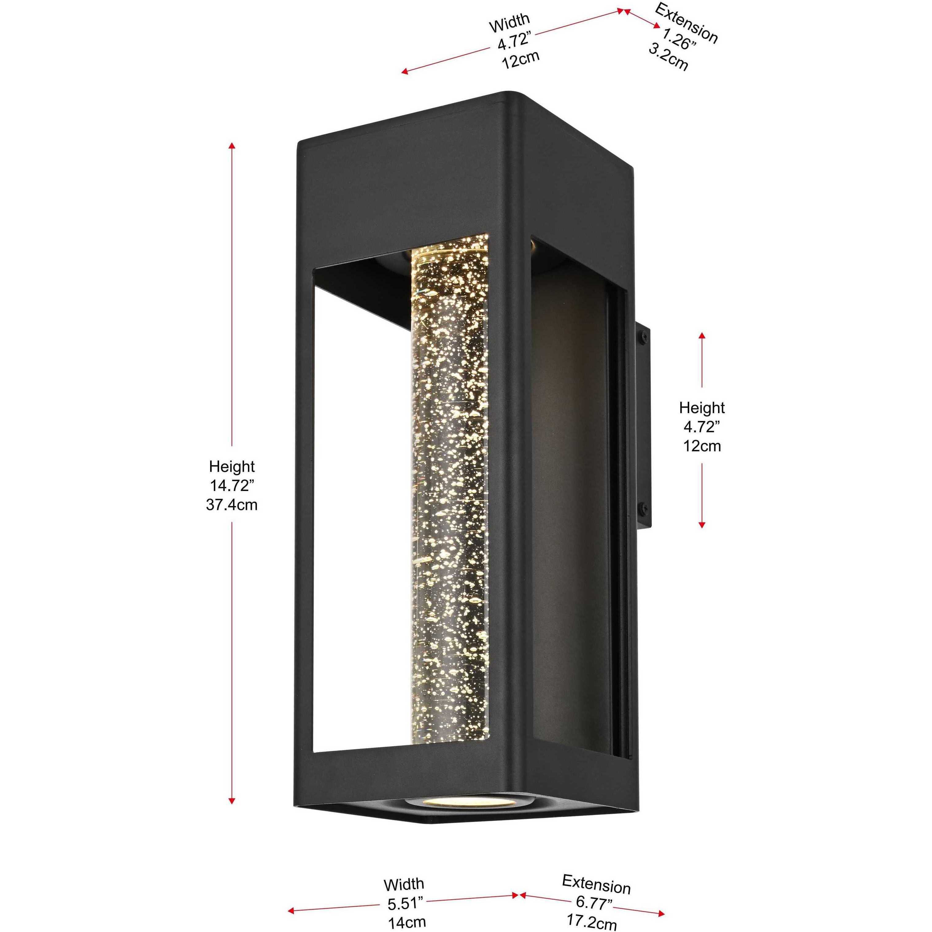 Amaris 1 Light 15 inch Black Outdoor Wall Sconce